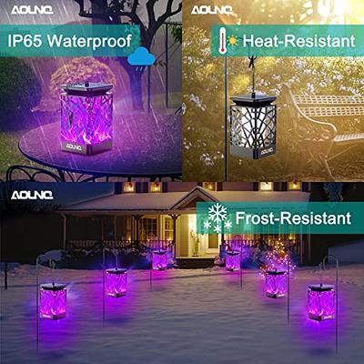 AOUNQ Solar Lanterns Outdoor Waterproof Purple, Upgraded 2 Pack 99