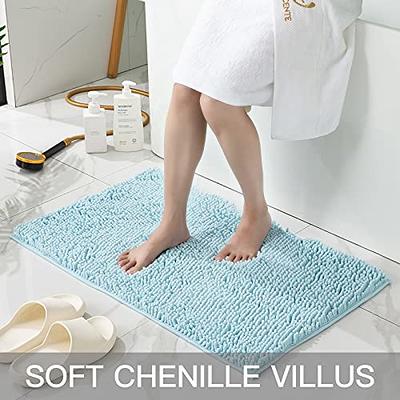 Lochas Microfiber Bathroom Rugs Non Slip Bath Mat Shaggy Soft Absorbent Non  Slip Washable Bath Rug for Bathroom,Gray,24x70