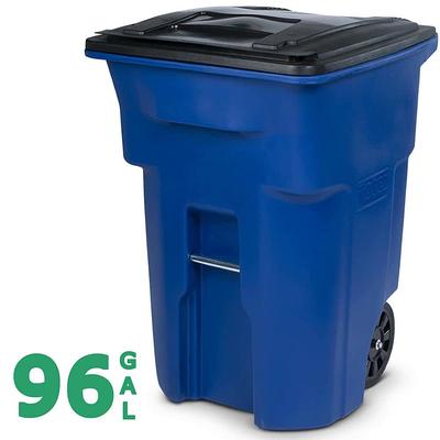 Lavex 50 Gallon Green Wheeled Rectangular Trash Can with Lid