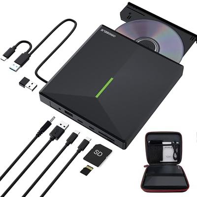 ORIGBELIE External CD/DVD Drive for Laptop, USB 3.0 CD Burner +/