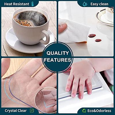 Wadrac Multisize 1.5mm Thick Customed Clear PVC Table Protector Cover Mat Kitchen Table Protection Eco Plastic Crystal Tablecloths Protective Pad