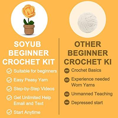  SOYUB Crochet Kit for Beginners, 6 Pcs Potted Flowers Crochet  Kit, Crochet Kits DIY for Adults and Kids, Crochet for Beginners with  Step-by-Step Instructions and Video Tutorials, Pink