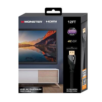Monster 12 ft. 4K UHD Platinum HDMI Cable, 60 Hz, 16 Bit, 21 GBPS, Supports  OLED/QLED TVs - Yahoo Shopping