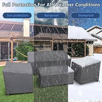 4pcs/set Patio Furniture Covers, Outdoor Veranda Patio Garden Furniture  Covers Set Waterproof Upgraded 420D Heavy Duty Oxford Fabric Rattan  Furniture