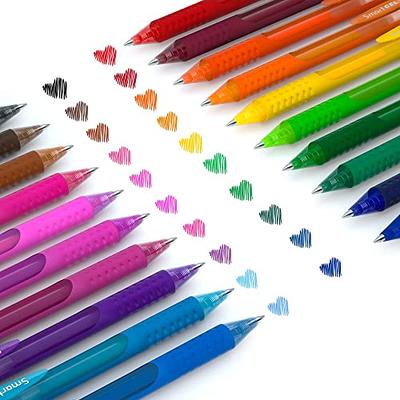 School Smart Ballpoint Gel Pens with Grip, Assorted Colors