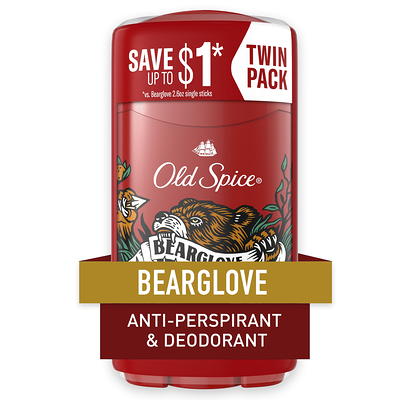 Old Spice Antiperspirant Deodorant for Men Bearglove 2.6 oz Twin