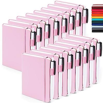 feela 3 Pack Pocket Notebook Journals with 3 Black Pens, A6 Mini Cute Small Journal Notebook Bulk Hardcover College Ruled Notepad with Pen Holder