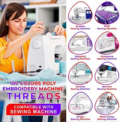 40 Colors Polyester Embroidery Machine Thread Kit for Embroidery/Sewing  Machine 40wt 500M(550Yards)