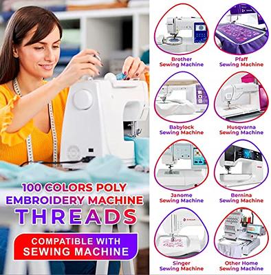 Simthread 120 colors 500M(550Y) each Polyester Embroidery Machine Thread  for Brother Babylock Janome Singer Pfaff Husqvarna Bernina Embroidery and  Sewing Machines — Simthread - High Quality Machine Embroidery Thread  Supplier