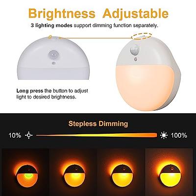 YUNLEX 2 Pack Motion Sensor Amber Night Light, 2 Light Sources, 3 Light  Modes, Battery-Powered Closet Lights, Stick-Anywhere, Stepless Dimming  Nightlight for Stairs, Bathroom, Bedroom, Hallway - Yahoo Shopping