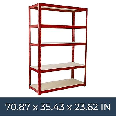 G-Rack 71 H x 47 L x 24 W Garage Storage Shelving Unit - Metal Shelf -  Built to Last Storage - Heavy Duty 5 Tier Storage Shelf - Blue Shelving  Unit