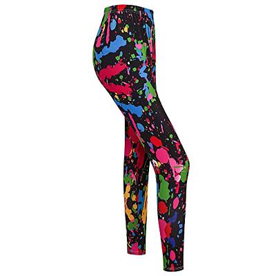  Black Leggings with Colorful 80s 90s Pattern Costume Print (S)  : Clothing, Shoes & Jewelry