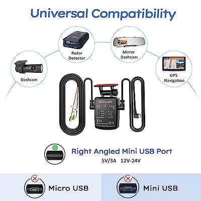 Dash Cam Hardwire Kit, Micro-USB Hard Wire Kit 11.5ft, 12-24V to