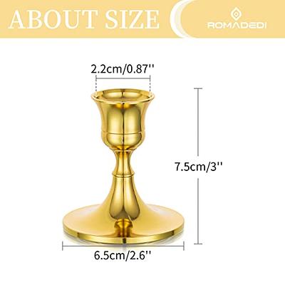 Candlestick Holders Taper Candle Holders, Romadedi Gold Candle Stick Candle  Holder for Table Centerpiece, Wedding Reception, Festive Christmas Mantel