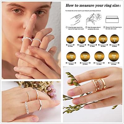 Honsny 14K Gold Rings Stacking Rings for Women Stackable Silver Rings for Teen  Girls Thin Rose Gold Band Ring Set Simple Midi Thumb Finger Ring Size 4-11  - Yahoo Shopping