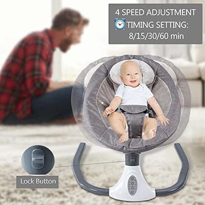 Bioby Baby Swing for Infants to Toddler, Electric Portable Baby Bouncer for  0-6 Months Newborn, Baby Rocker with 5 Swing Speeds and Remote Control