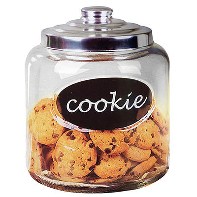 Home Basics Glass Cookie Jar with Metal Top 