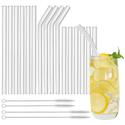  Vinaco Stainless Steel Smoothie Straws, 0.4'' Extra Wide  Reusable Metal Drinking Straws for Milkshake, Smoothie, Beverage, Set of 4  with 1 Cleaning Brush : Everything Else