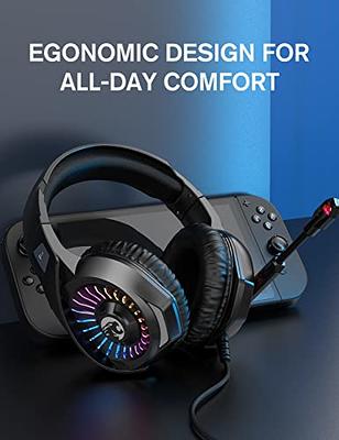 Gaming Headset Gaming Headphones with Microphone LED Light Surround Sound