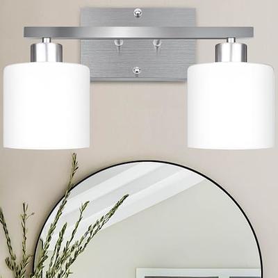 MELUCEE Metal Wall Lights with Clear Glass Shade 2 Heads Bathroom