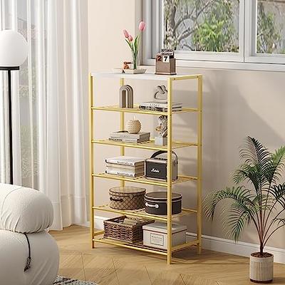 HOMEFORT Shoe Rack 6-Tier, Shoe Storage Shelf, Industrial Shoe Tower,  Narrow Shoe Organizer for Closet Entryway, Small Shoe Rack Table with  Durable Metal Shelves,Gold - Yahoo Shopping