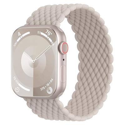 Recoppa Braided Solo Loop Strechy Compatible with Apple Watch Bands 40mm  44mm 38mm 45mm 41mm 42mm for Women Men, Bracelet Band for iWatch Ultra  Series 8 7 6 5 4 3 2 1 SE 2nd Gen 1, StarLight 