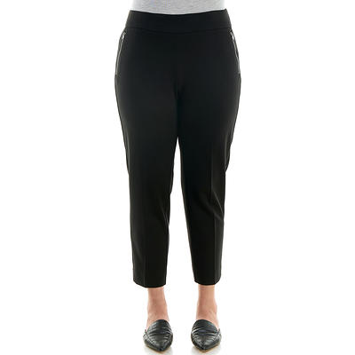 Plus Size Zac & Rachel Solid Compression P/O Pant with Zippers - Yahoo  Shopping