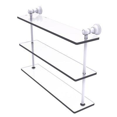 PROOX 12.72 in. W x 4.72 in. D x 11.3 in. H Double Glass Wall Mount Bathroom Shelf in Chrome, Grey