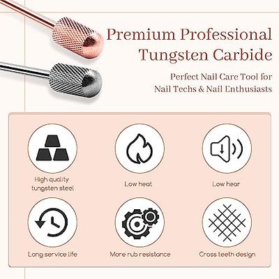 2Pcs Nail Drill Bits, 3/32” Nail Bits for Nail Drill Safety Tungsten  Carbide Bits for Acrylic Nails, Drill Bit for Nail Professional Sets Great  for