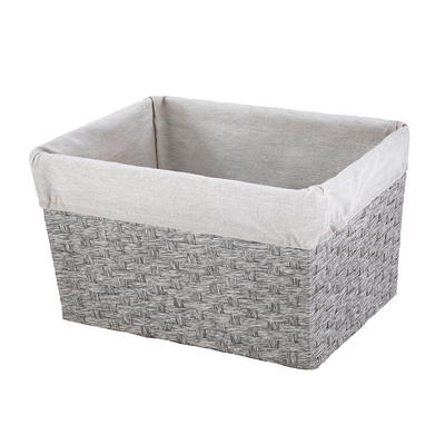 Simplify Large Herringbone Storage Bin in Grey