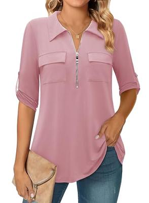 Bulotus Business Casual Tops for Women, 3/4 Sleeve Tunic Tops to