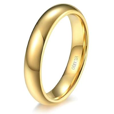 King Will GLORY 6mm 8mm Tungsten Carbide Ring 14K Gold Matte Brushed Polish  Wedding Band Comfort Fit