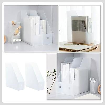 Sintuff 2 Pcs Clear File Box Slim Acrylic File Organizer with Handle  Acrylic Small Hanging File Holder Office Boxes Storage Containers for  Document