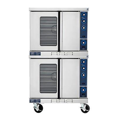 Cooking Performance Group FGC-200-NK Double Deck Standard Depth Full Size  Natural Gas Convection Oven with Legs - 108,000 BTU