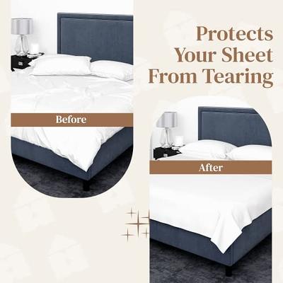 Adjustable Bed Sheet Fasteners Suspenders,Fitted Sheet Clips Sheet Garters  Sheet Grippers with Elastic Holder Straps（4 packs/set）