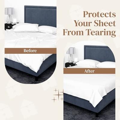 White Bed Sheet Holder, Bed Sheet Straps, Fitted Sheet & Flat