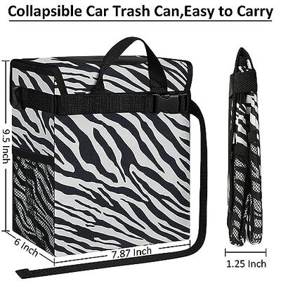 Car Trash Can for Car Cute, Car Trash Bag Bin Hanging 2.2 Gallons Black