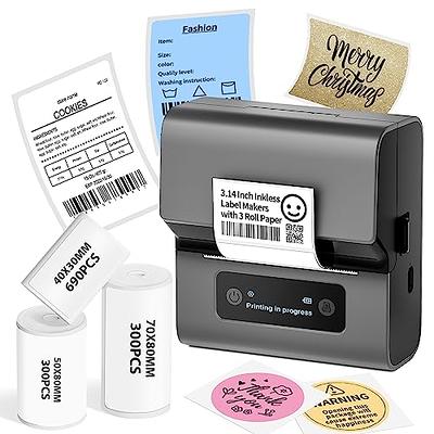 Label Maker Machine with Tape Barcode Label Printer Mini Portable Bluetooth  Thermal labeler for Small Business Home Office