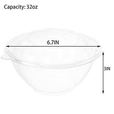 Fit Meal Prep 50 Pack 32 oz Clear Plastic Salad Bowls with