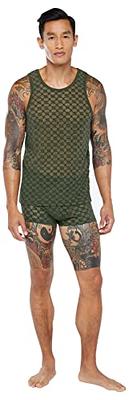 Savage X, Men's Flocked Monogram Tank, Deep Forest Green, XS at