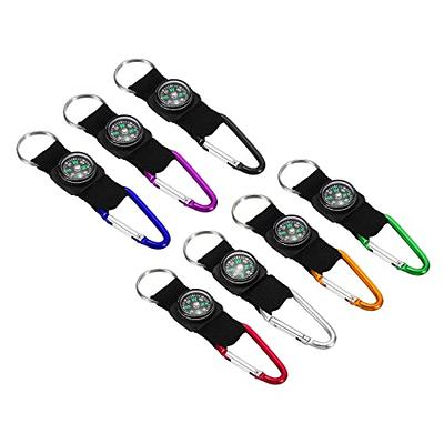 Neteez Keychain Carabiner Clip - 2.6 Small D-Ring Lightweight Color Set  Key Chain Belt Clip Outdoor Backpacking Gate Snap Hook Camping, 6 pcs Pack