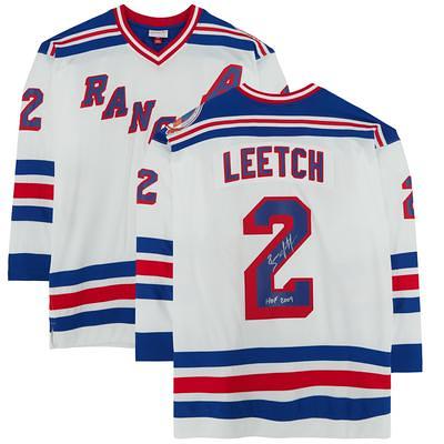 BRIAN LEETCH SIGNED RANGERS WHITE CUSTOM JERSEY - JSA