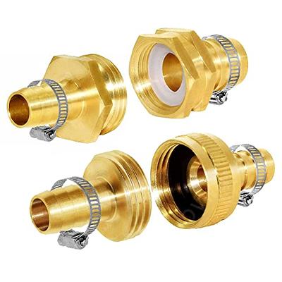 Joywayus Brass 5/8 Barb x 3/4“GHT Thread Swivel Knurling and Hex Garden  Water Hose Pipe Repair Connector Fitting with Stainless Clamp (4PCS) -  Yahoo Shopping