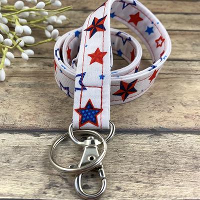 Handmade Stars Lanyard, Cute Lanyard With Id Holder, Patriotic