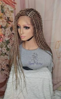 Knotless Braids- Midnight Blue Lace Frontal Box Braided Wig