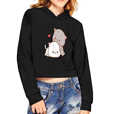 Viewamoon Cartoon Cat Kids Hoodies Set Girls Size 8-10T Kids Cute