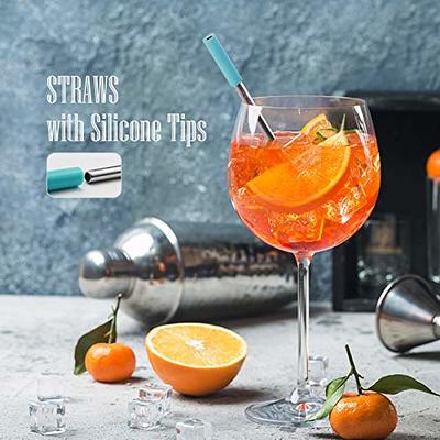 Extra Short Reusable Stainless Steel Drink Straws for Cocktails, Small  Glasses or Cups 