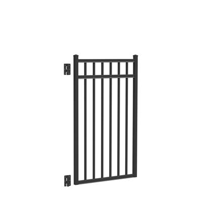 Freedom New Haven 4-1/2-ft H x 6-ft W Black Aluminum Spaced Picket