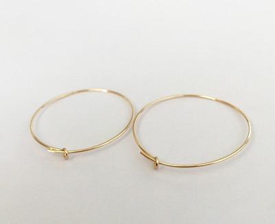 2 Pcs 15mm/20mm/25mm/30mm/45mm 14K Gold Filled Wire Beading Hoops