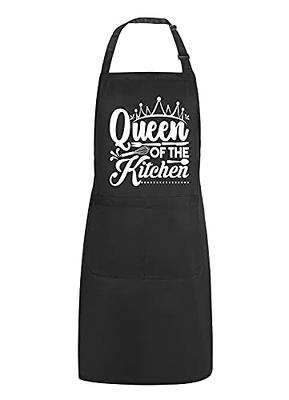 Funny Aprons for Women with 2 Pockets, Queen of the Kitchen Apron